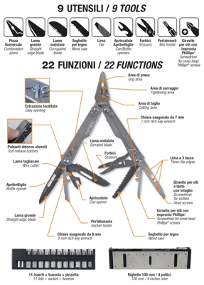 Beta Multitools Zakmes compleet met bits en opberghoesje