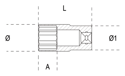 Beta 1/4"" Dopsleutels zeskant, lange uitvoering - 8