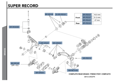 Campagnolo SUPER RECORD 12s remset - dual pivot