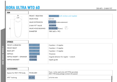 Campagnolo BORA ULTRA WTO 60 DB 2WF wielset - HG11 body