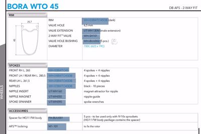 Campagnolo BORA WTO 45 DB 2WF DARK FRONT+REAR XDR type FW body