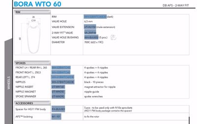 Campagnolo BORA WTO 60 DB 2WF DARK FRONT+REAR Campagnolo FW body