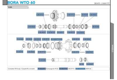 Campagnolo BORA WTO 60 DB 2WF DARK wielset - HG11 body