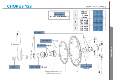 Campagnolo CHORUS Ultra-Torque Carbon 12s crankset - 175 mm 32-48