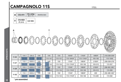 Campagnolo CAMPAGNOLO 11s sprockets 11-32