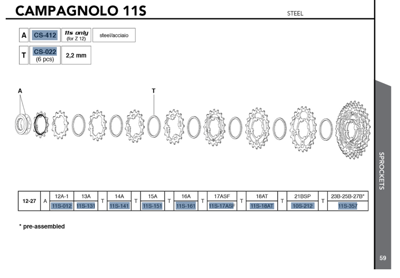 Campagnolo CASSETTE CAMPAGNOLO 11V 11-27